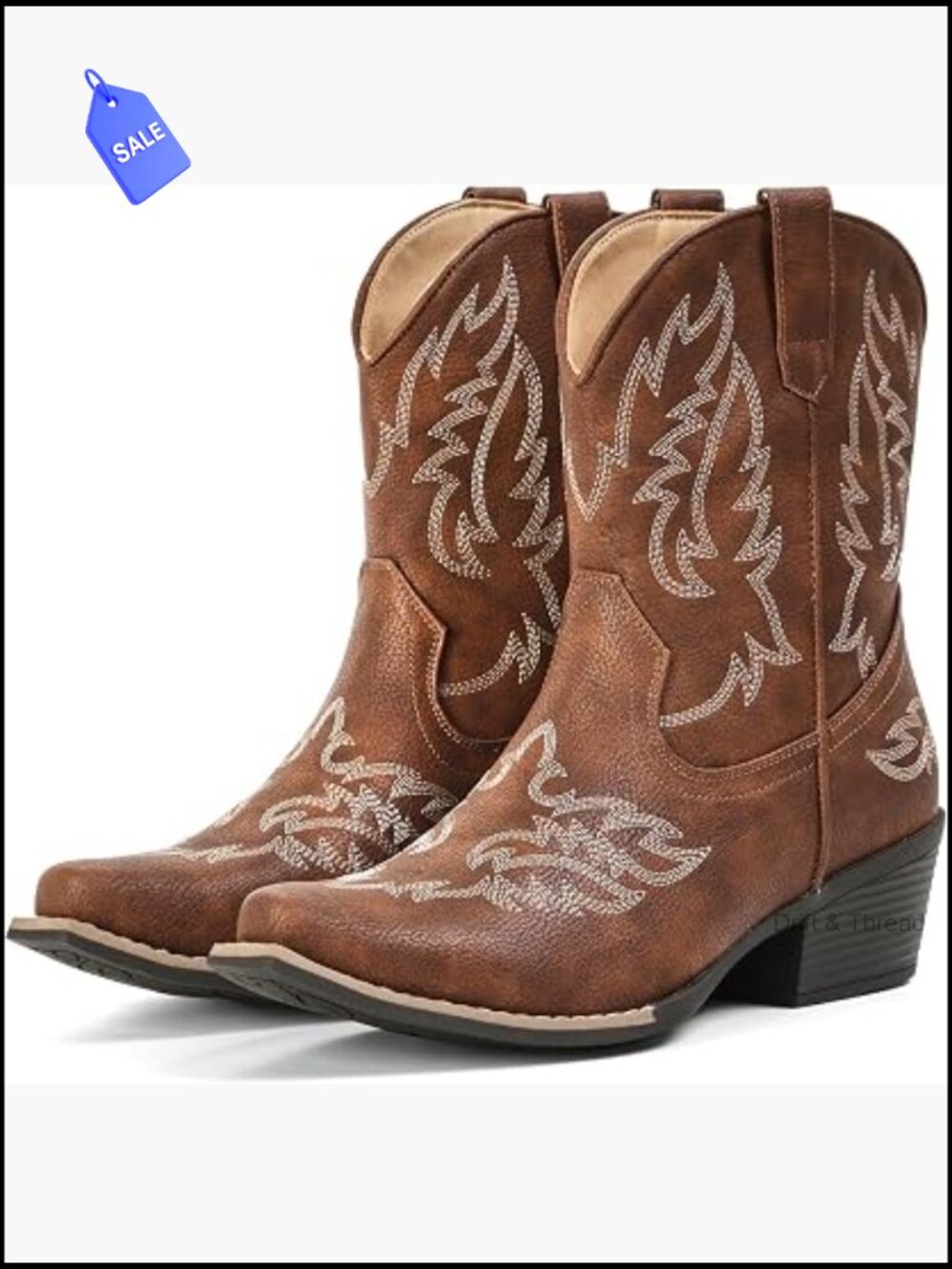 Women's Ankle Cowgirl Boots Faux Leather Western